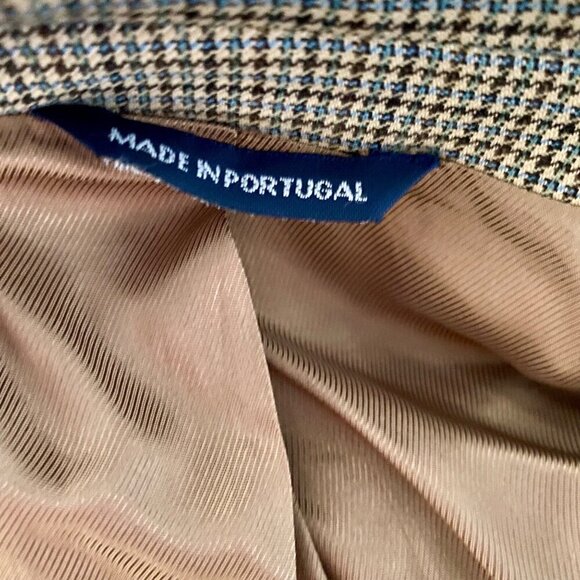 Alexander Julian Classics Sportscoat Blazer Wool Houndstooth Pattern Men's 44L - Picture 11 of 14